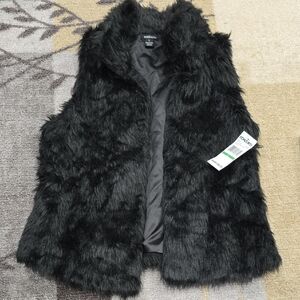 Ecko Unlimited Black Faux Fur Vest